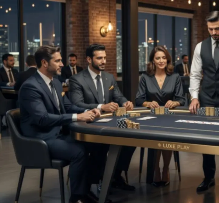 Mobilne stoły pokerowe przygotowane na wieczór eventowy