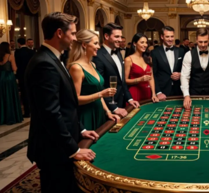 Mobilna strefa ruletki na eleganckim evencie